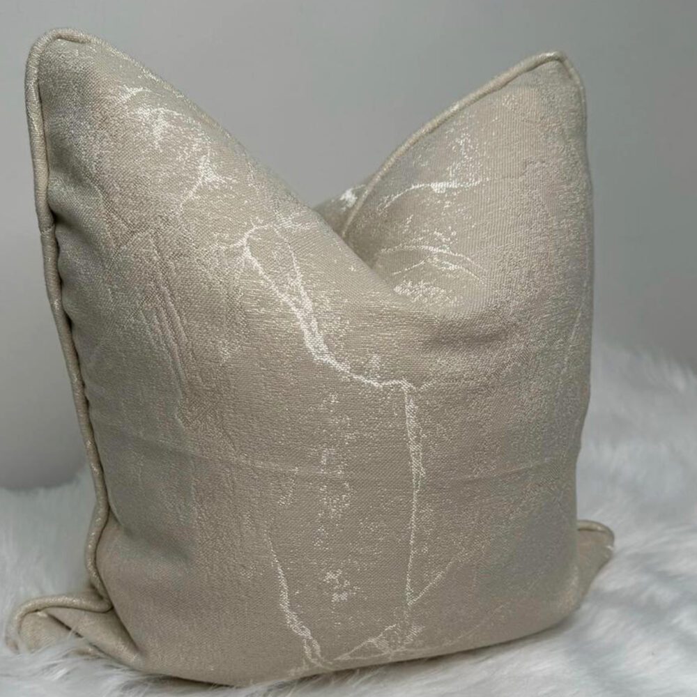 MARBLE BUTTERMILK LUXURY CUSHION COVER - PIPED CUSHION COVER