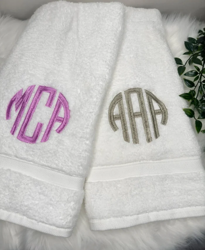 CIRCLE MONOGRAM  EMBROIDERED TOWEL