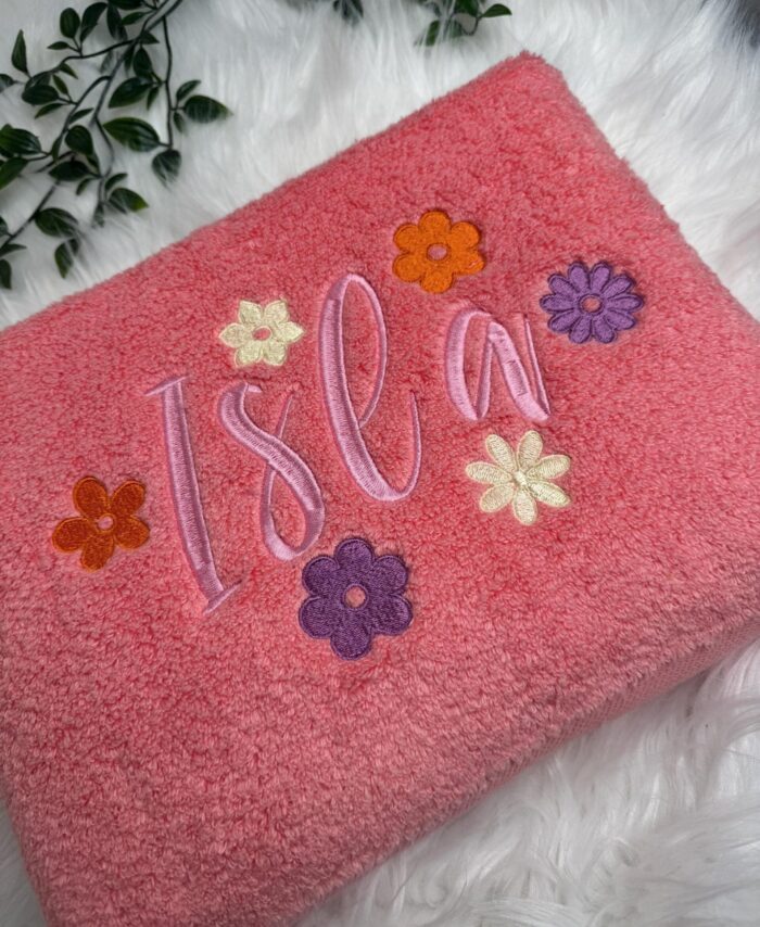 Flower Raustila Embroidered Kids Towel