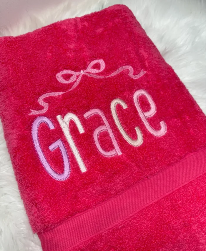 Palmer Bow Embroidered Kids Towel