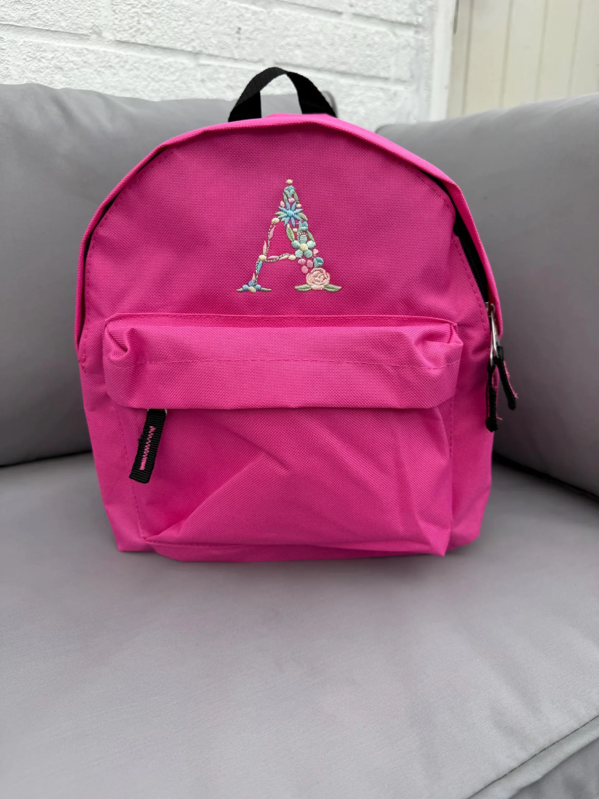 Floral embroidered toddler backpack