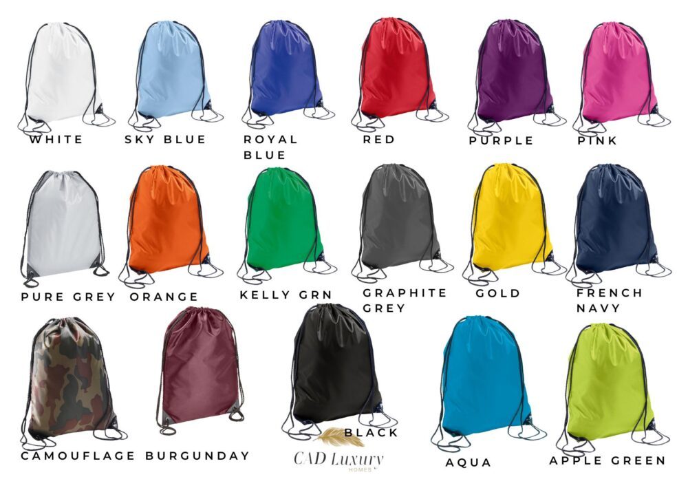 Personalized Embroidered Drawstring Gym Bag: Monogrammed PE Kit, Water Resistant - Image 5