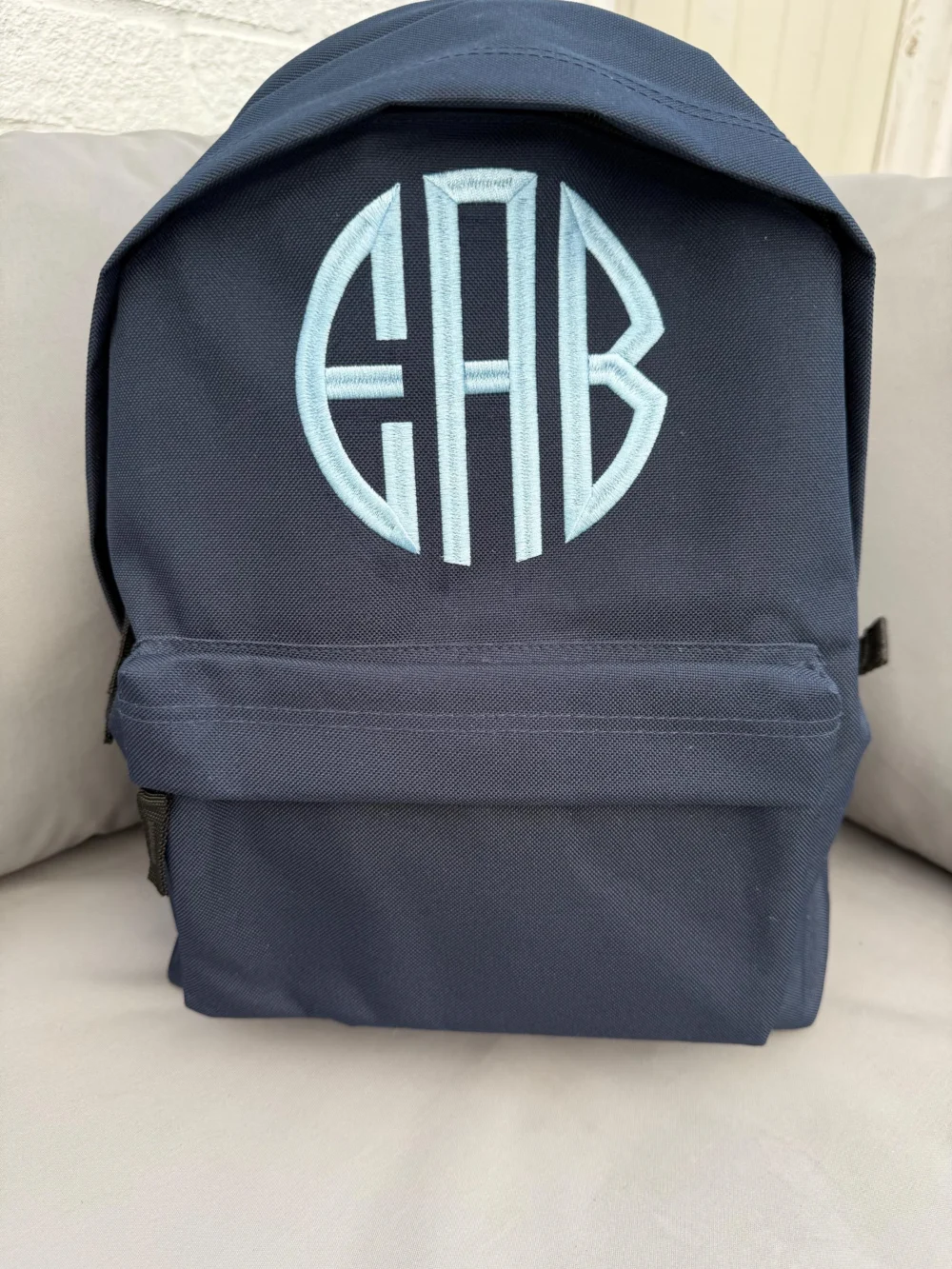 Embroidered Monogram Backpack: Personalized School Book Bag, Kids, Teen and Adult Book Bag