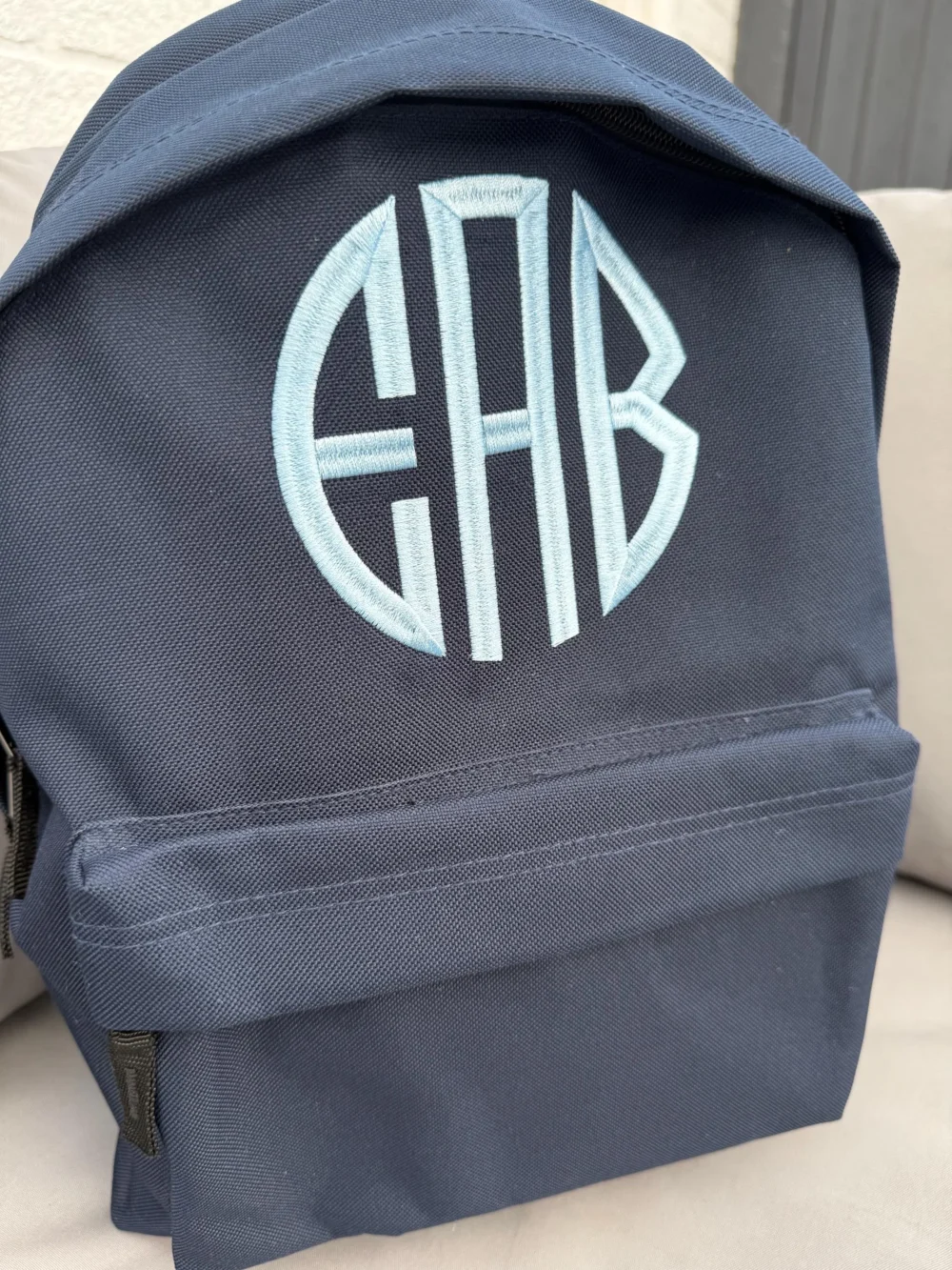 Embroidered Monogram Backpack: Personalized School Book Bag, Kids, Teen and Adult Book Bag - Image 2