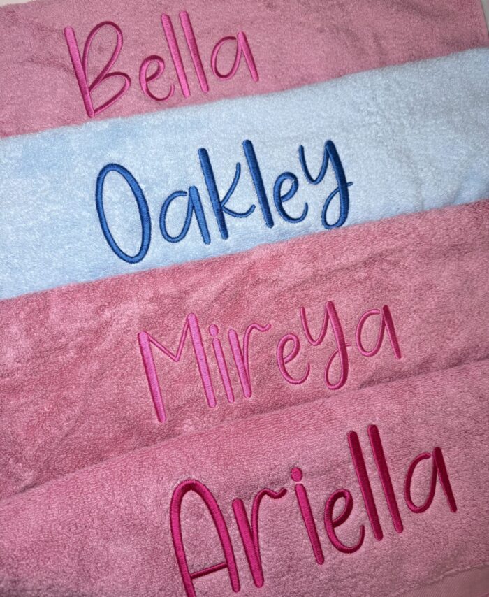 Personalised Kids Towel – Custom Name Embroidered Children’s Bath Towel | Soft Cotton Gift UK